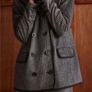 CAbi Black and Gray Plaid Blazer